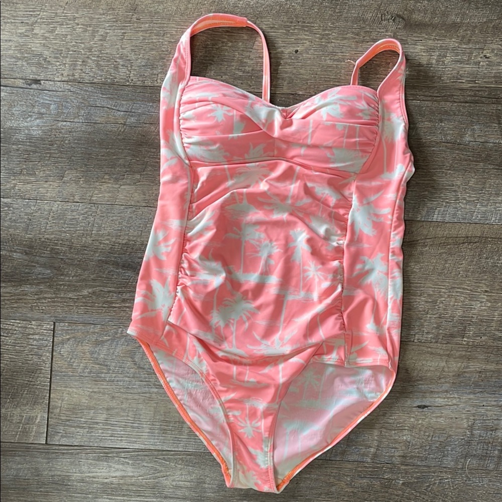 Romenza Targo Palm Print One Piece Swimsuit